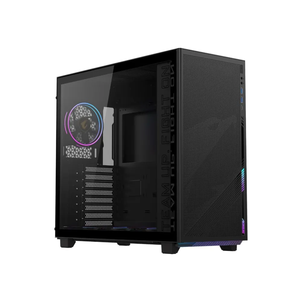 GIGABYTE AORUS C400 Gaming ATX Tower Case, Pre-installed 4 ARGB PWM fans, USB 3.0 x2, 40L, Black