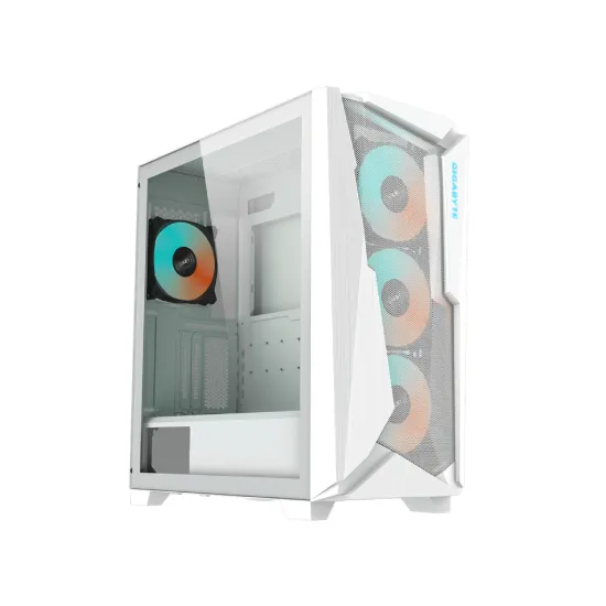 GIGABYTE C301 Glass V2 White ATX Case, 4*ARGB, 2*2.5 /2*3.5 , USB 3.1 Type-C,USB 3.0 x2,Audio in&out