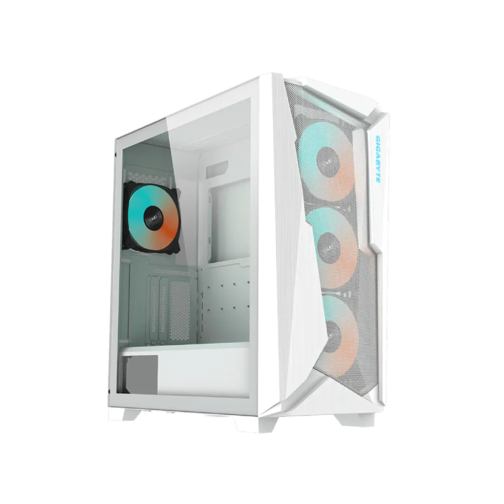 GIGABYTE C301 Glass V2 White ATX Case, 4*ARGB, 2*2.5 /2*3.5 , USB 3.1 Type-C,USB 3.0 x2,Audio in&out