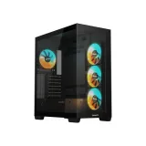 GIGABYTE C500P Panoramic Stealth ATX Mid Tower Case, Pre-installed 4 ARGB fans, USB 3.0 x2, Black