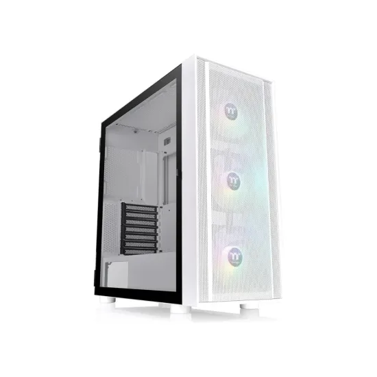 THERMALTAKE H570 TG Snow ARGB Mid Tower, Tempered Glass/Mesh Front Panel/120mm ARGB Lite Fan*3/USB