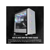 THERMALTAKE H570 TG Snow ARGB Mid Tower, Tempered Glass/Mesh Front Panel/120mm ARGB Lite Fan*3/USB