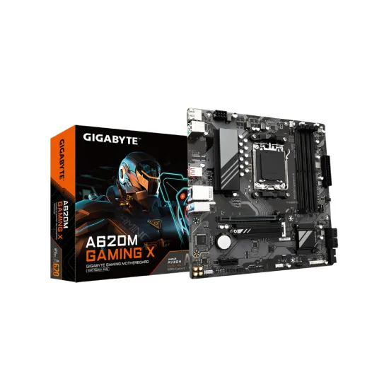 GIGABYTE AMD MB A620M GAMING X, 4*DDR5 8000MHz, PCIe 4.0 x4 M.2, GbE LAN, RAID, DP/HDMI, AM5