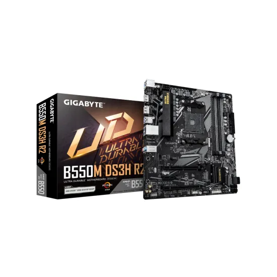 GIGABYTE AMD MB B550M DS3H R2, 4*DDR4 4733MHz, Dual NVMe PCIe 4.0/3.0, HDMI/DP, AM4 Socket