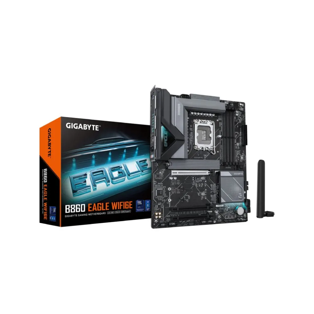 GIGABYTE INTEL MB B860 EAGLE WIFI6E, 4*DDR5 9066 MT/s,PCIe 5.0,3*M.2,DP/HDMI,2.5GbE,LGA 1851, WiFi6E
