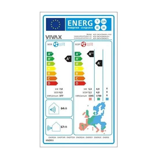 VIVAX COOL, klima uređaji, ACP-24CH70AERI+ R32