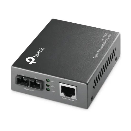 TP-LINK MC210CS 1000Mbps RJ45 to 1000Mbps single-mode SC fiber Converter, Full-duplex, up to 15Km