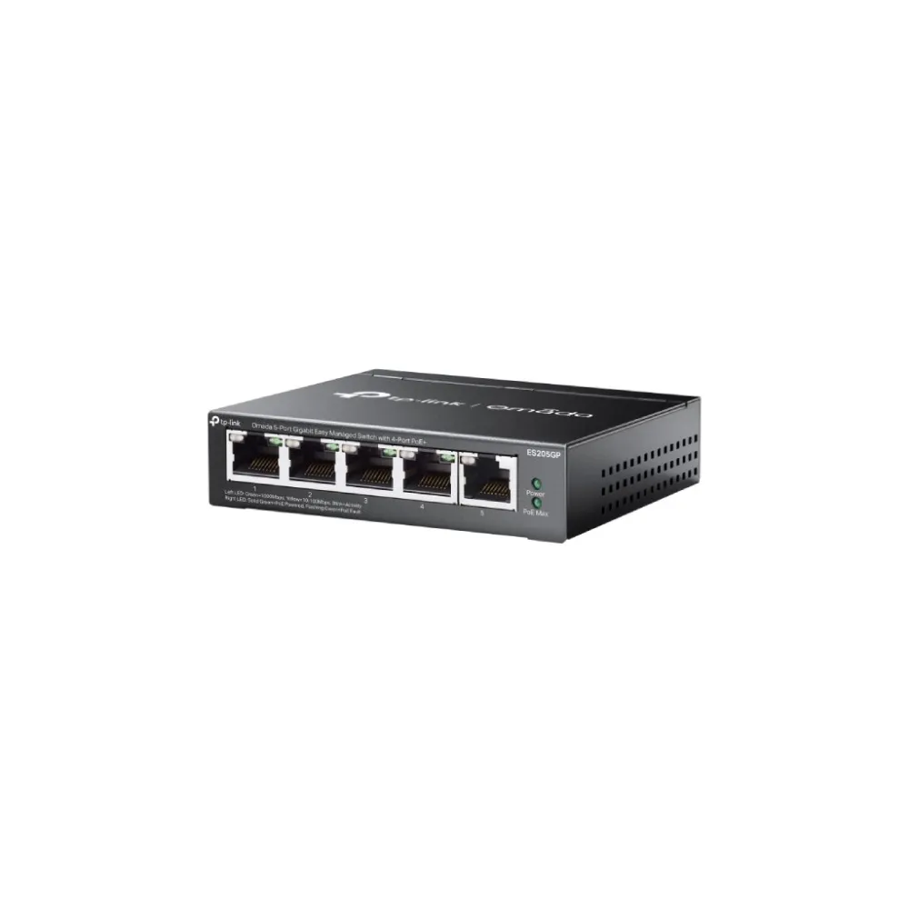 TP-LINK ES205GP Omada 5-Port Gigabit Easy Managed Switch with 4-Port PoE+, 65W Power Budget