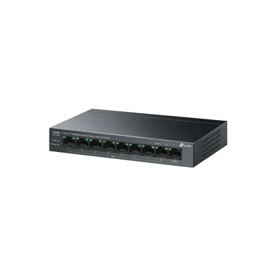 TP-LINK LS109P 9-Port 10/100Mbps Desktop Switch with 8-Port PoE+, 63 W PoE Budget, Up to 250 m