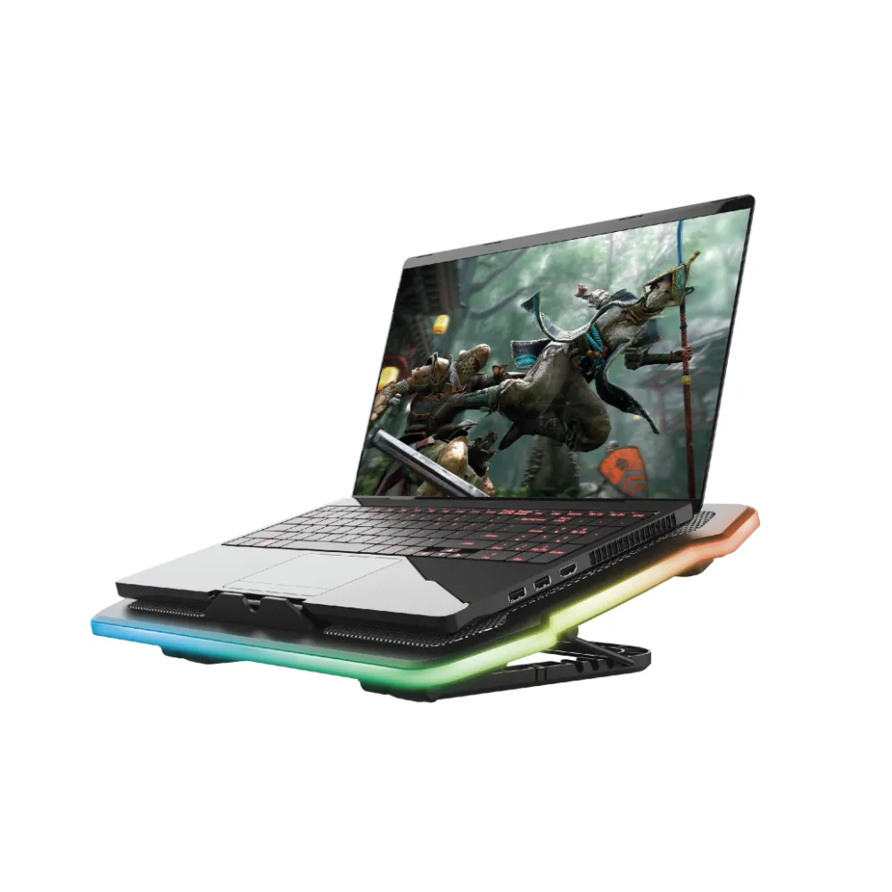 TRUST GXT 1126 AURA Multicolour-Illuminated Laptop Cooling Stand, Max. laptop size 17