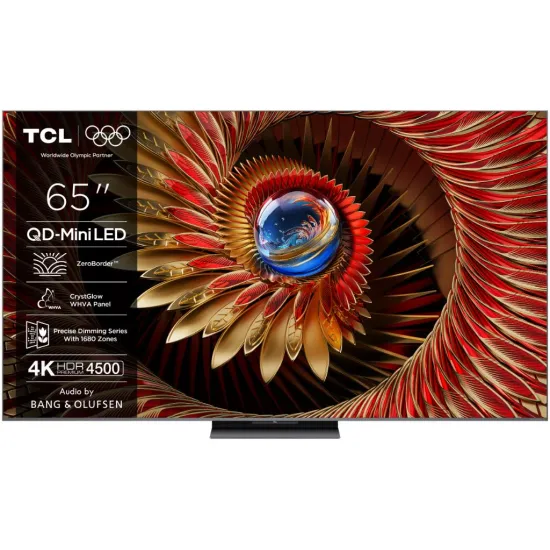 TCL 65C8K QD-mini LED TV 65 , Google TV OS, refresh rate 144Hz, Bang&Olufsen audio, ZeroBorder