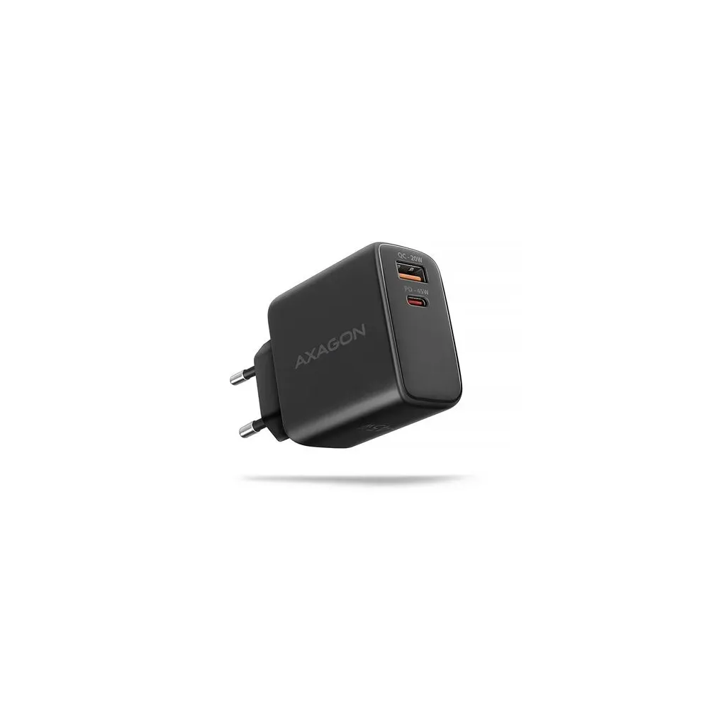 AXAGON ACU-PQ45 zidni punjač 1xUSB-A QC4, 1xUSB-C PD 20/45W, crni