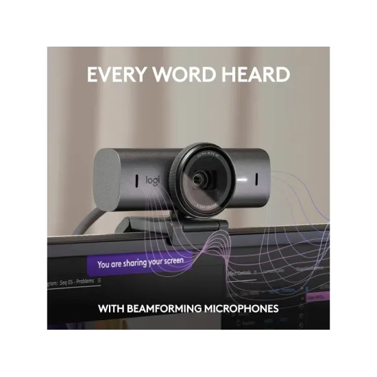 LOGITECH MX Brio 4K Ultra HD Streaming Webcam, 4K/30fps, Advanced Autofocus, 8.5MP Sony STARVIS