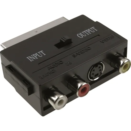 Adapter Scart - 3xRCA + S-Video crni