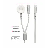 Swissten Kabl 2in1 punjač za Apple Watch i USB-C, USB-C 1.2m White
