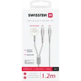 Swissten Kabl 2in1 punjač za Apple Watch i USB-C, USB-C 1.2m White