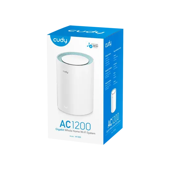 CUDY Router M1300(1-Pack) AC1200 Wi-Fi Gigabit Mesh