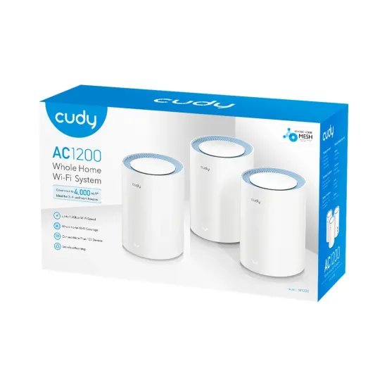 CUDY Router M1200(2-Pack) AC1200 Wi-Fi Mesh