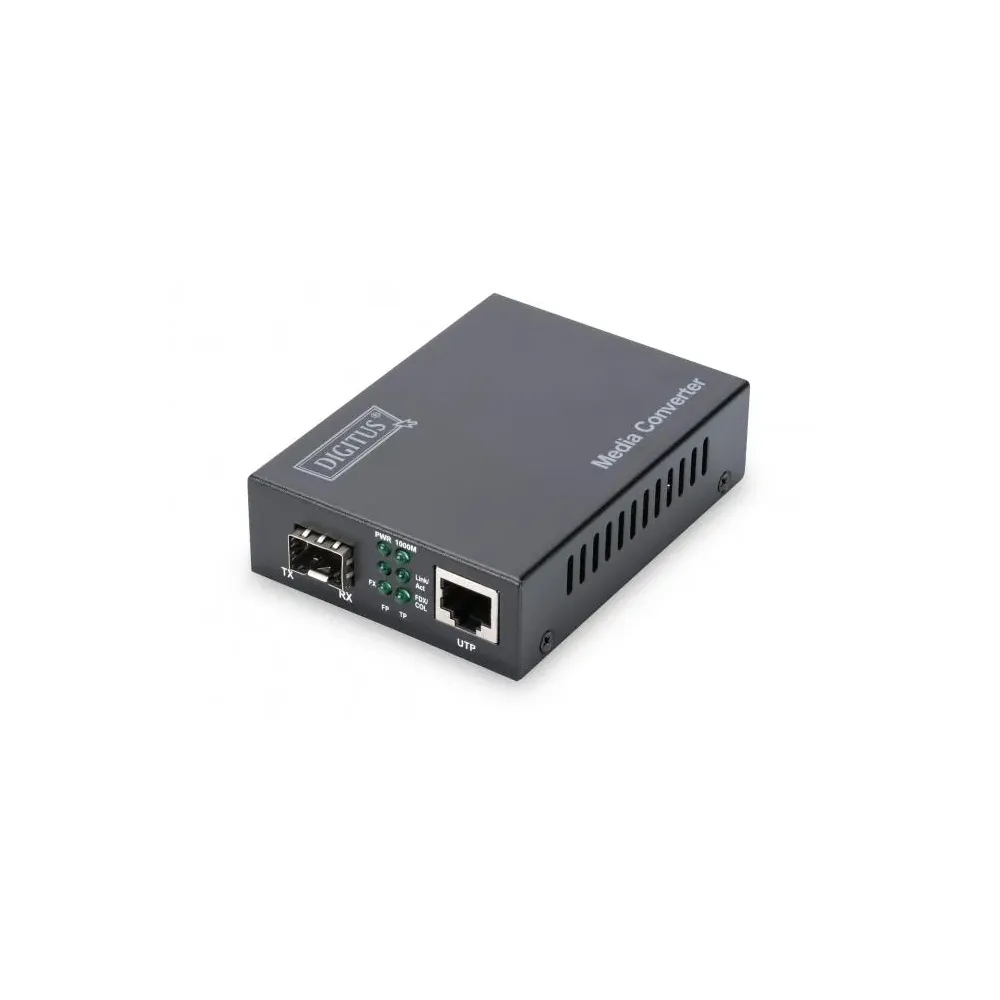Digitus Media Converter RJ45/SFP, 10/100/1000Mbps (Gigabit), 1x RJ-45, 1x SFP slot, external