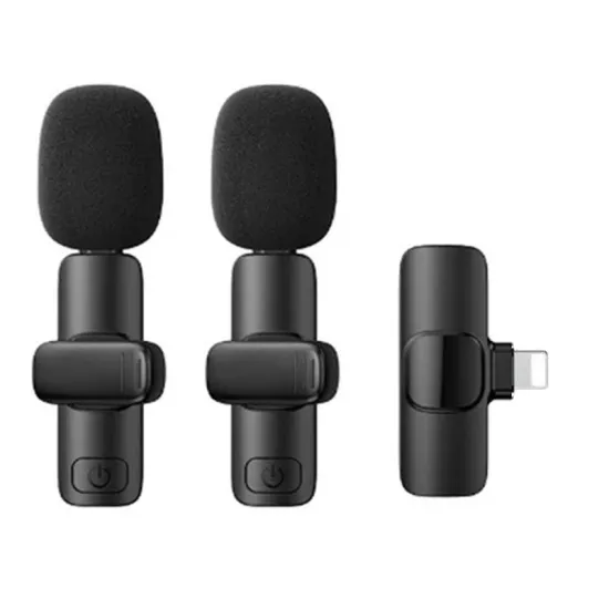 K10 Bežični mikrofon 2u1 lightning port crni