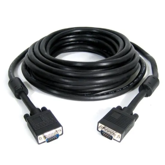 Kabl VGA D-sub M/M 10m HQ feritno jezgro crni