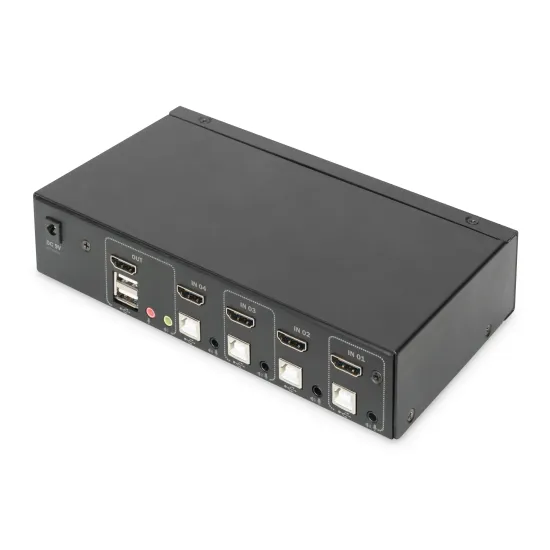 Digitus KVM switch 4 Port HDMI, 4K / 30 Hz (3840 x 2160p)