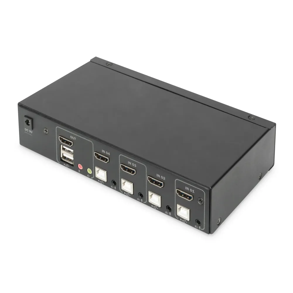 Digitus KVM switch 4 Port HDMI, 4K / 30 Hz (3840 x 2160p)