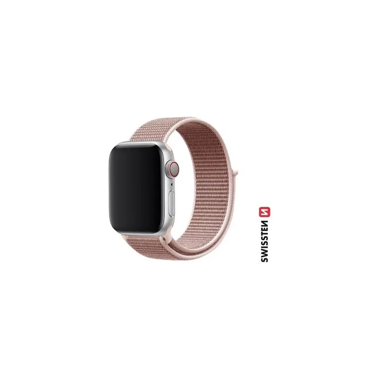 Swissten Nylon band for Apple watch, rose gold (42, 44, 45, 49) mm