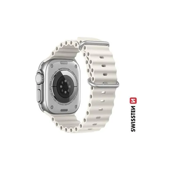 Swissten Silicone band for Apple watch, marine straps, stone grey (42, 44, 45, 49) mm