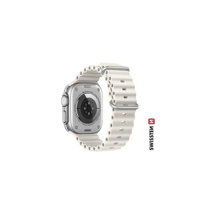 Swissten Silicone band for Apple watch, marine straps, stone grey (42, 44, 45, 49) mm