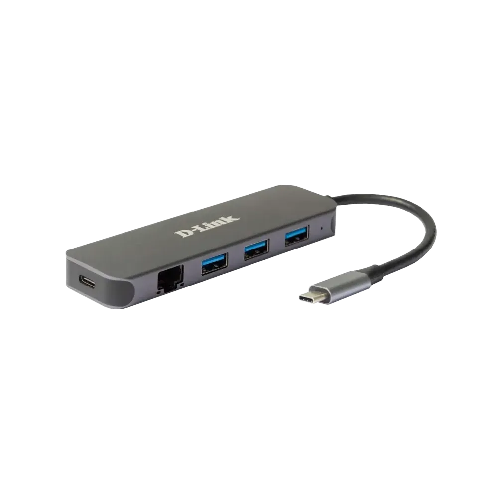 .D-Link HUB DUB-2334 5 -in-1 USB-C Hub with Gigabit Ethernet and Power Delivery