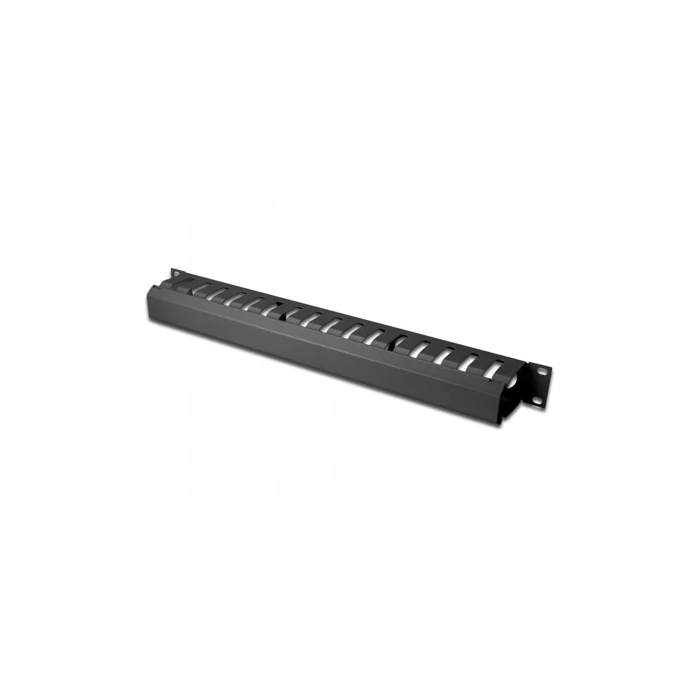 Digitus 1U cable management cage detachable rear plate, 44x483x68 mm, black