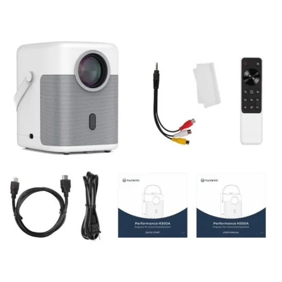 Vankyo Projektor H300A, FHD,220 ANSI,BT 5.1,Wifi 6,Android 9.0 1G + 8G,Speaker 5W,HDMI,AV,USB
