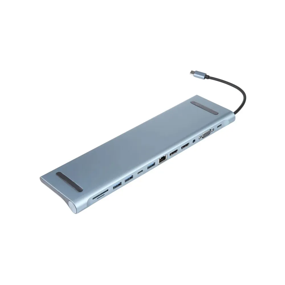 E-GREEN Adapter USB 3.1 tip C (M) - 2 x HDMI + VGA + 2x 3.0 usb