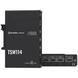 Teltonika Switch TSW114, 5x 10/100/1000Mbps RJ45 ports, unmanaged, plug-and-play, DIN rail mounting