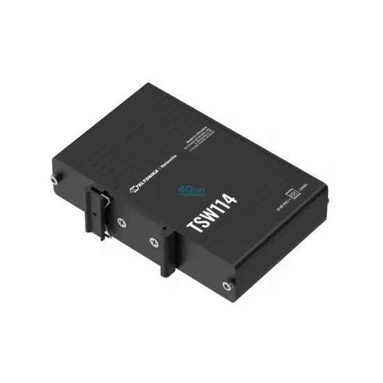 Teltonika Switch TSW114, 5x 10/100/1000Mbps RJ45 ports, unmanaged, plug-and-play, DIN rail mounting