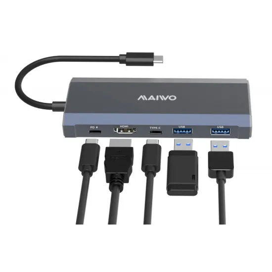 MAIWO USB 3.2 Gen2 x 1 Tip-C 6 u 1 SATA &PCIe NvMe M.2 Kućište sa HDMI/PD/USB , KH1001