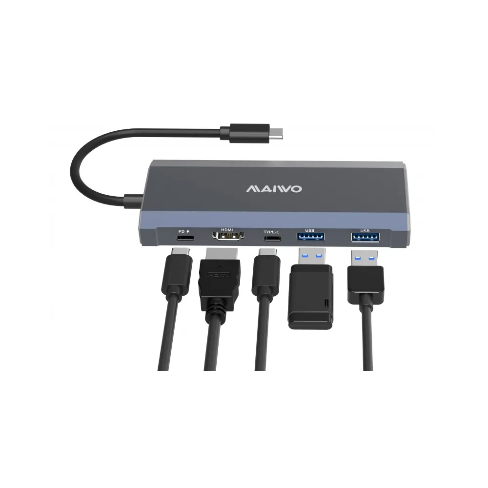 MAIWO USB 3.2 Gen2 x 1 Tip-C 6 u 1 SATA &PCIe NvMe M.2 Kućište sa HDMI/PD/USB , KH1001