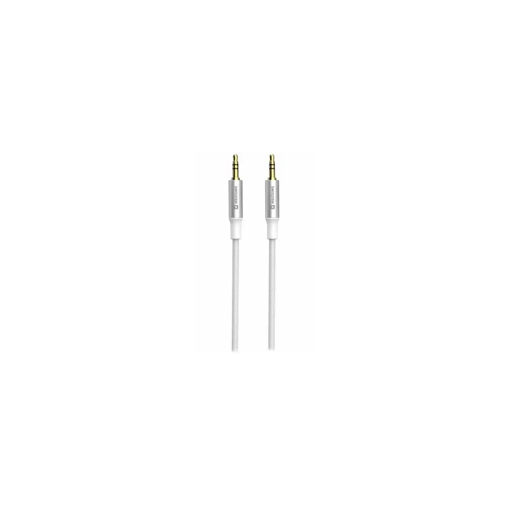 Swissten Audio kabl Textile Jack (male) / Jack (male) 1,5 M White