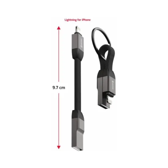 Swissten Kabl Magnetic keychain USB-A/ Lightning 9.7cm