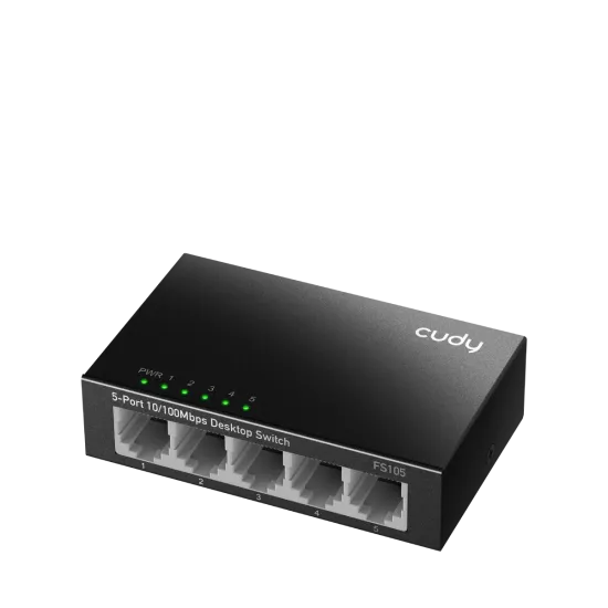 CUDY Switch FS105, 5x 10/100Mbps RJ45 ports, unmanaged, plug-and-play, metal housing