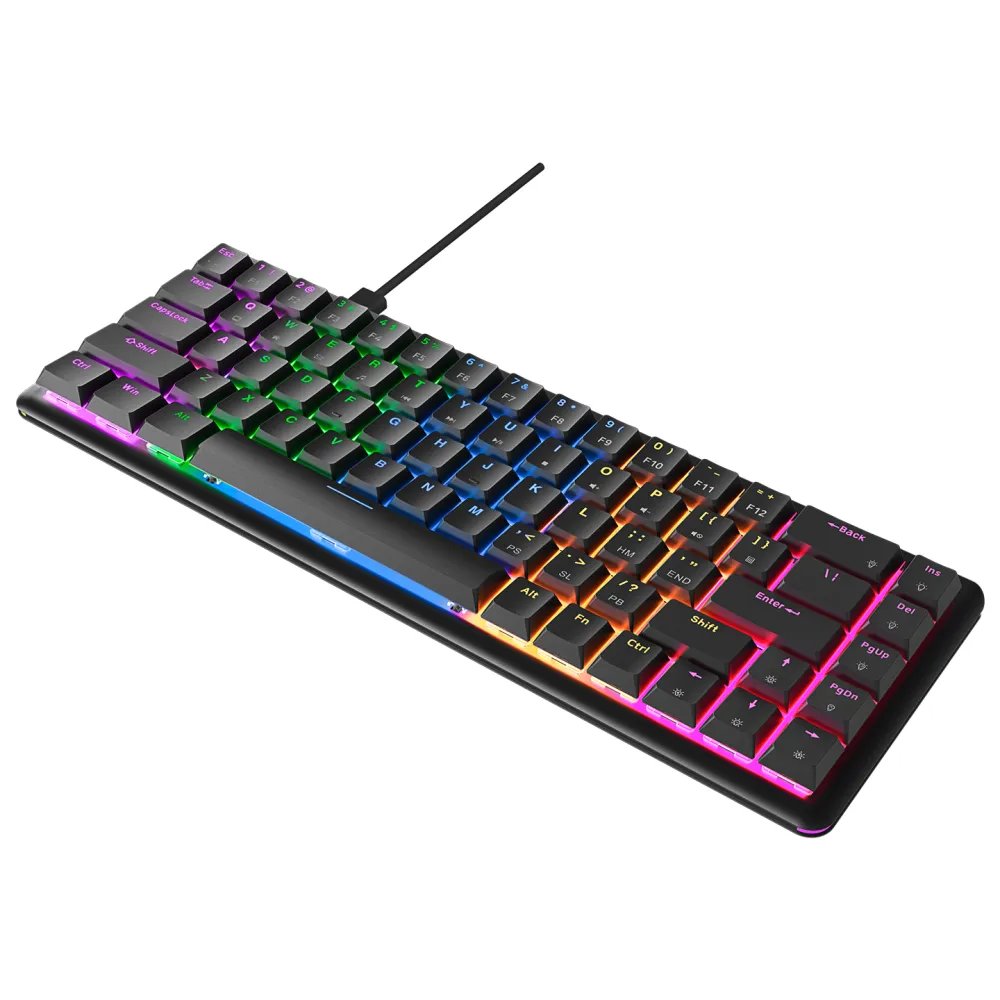 Rampage Tastatura REBEL Black Low Profile Gaming RED SWITCH US/ENGLISH RGB