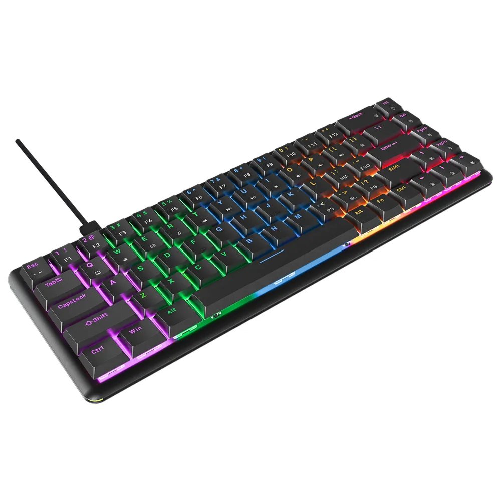 Rampage Tastatura REBEL Black Low Profile Gaming RED SWITCH US/ENGLISH RGB