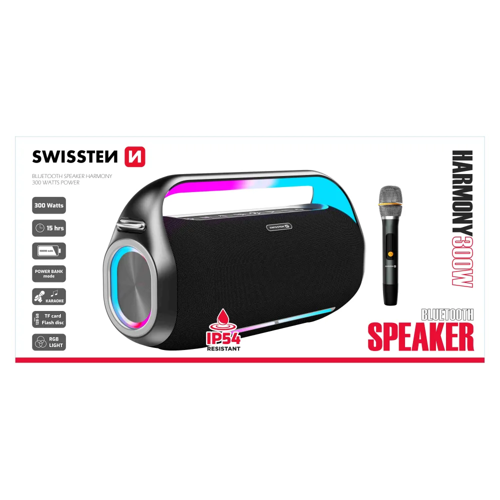 Swissten Zvučnik Bluetooth Harmony 300W Black