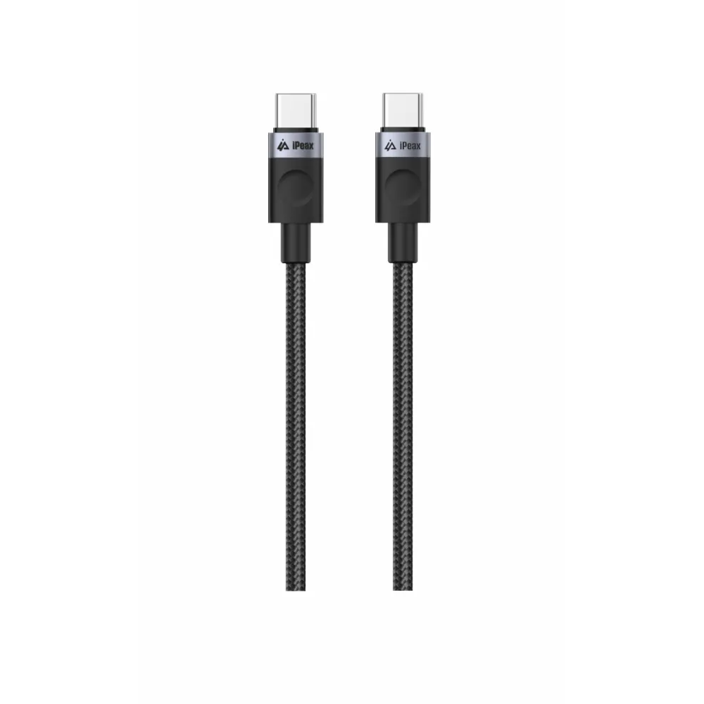 iPEAX Kabl Textile Type-C/Type-C 1m, USB 2.0 Black