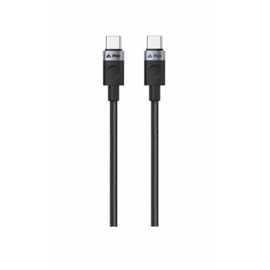 iPEAX Kabl Textile Type-C/Type-C 1m, USB 2.0 Black