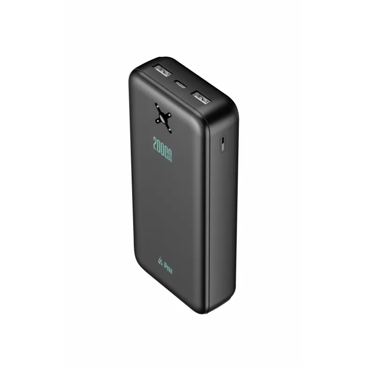 iPEAX Power bank 20000 mAh, 10.5W, 2x USB-A Black