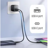 iPEAX Adapter GaN 25W (USB-C + USB-A) Black