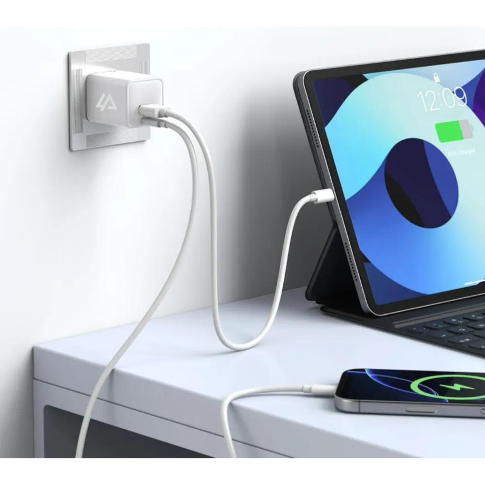 iPEAX Adapter GaN 25W (USB-C + USB-A) White