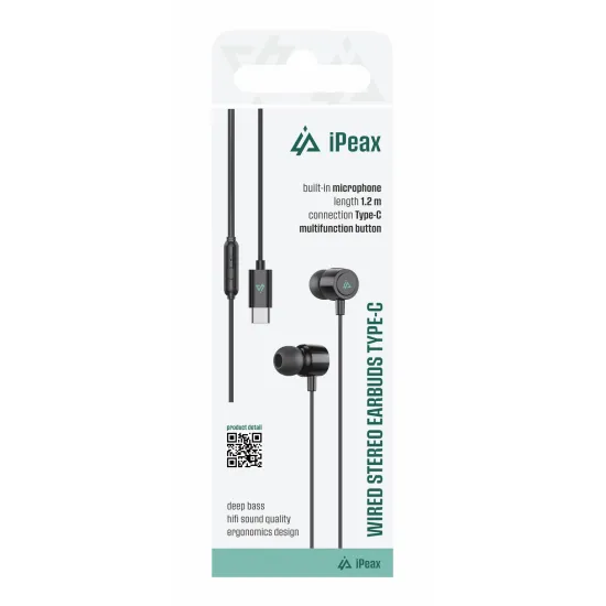 iPEAX Slušalice Wired USB-C Black